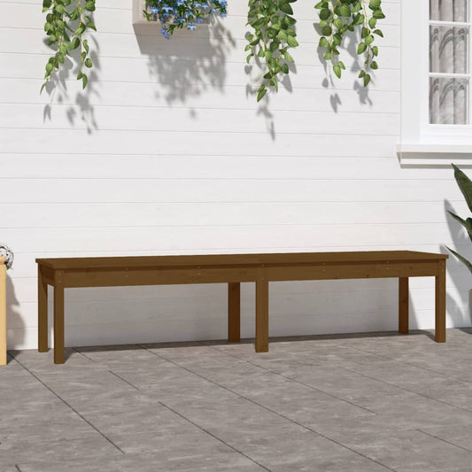 Panca Giardino 2 Posti Miele 203,5x44x45cm Legno Massello Pino - homemem39