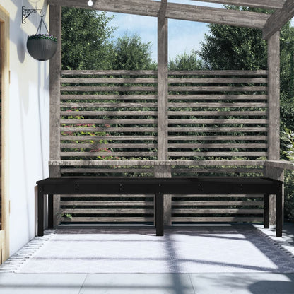 Panca Giardino 2 Posti Nera 203,5x44x45cm Legno Massello Pino - homemem39