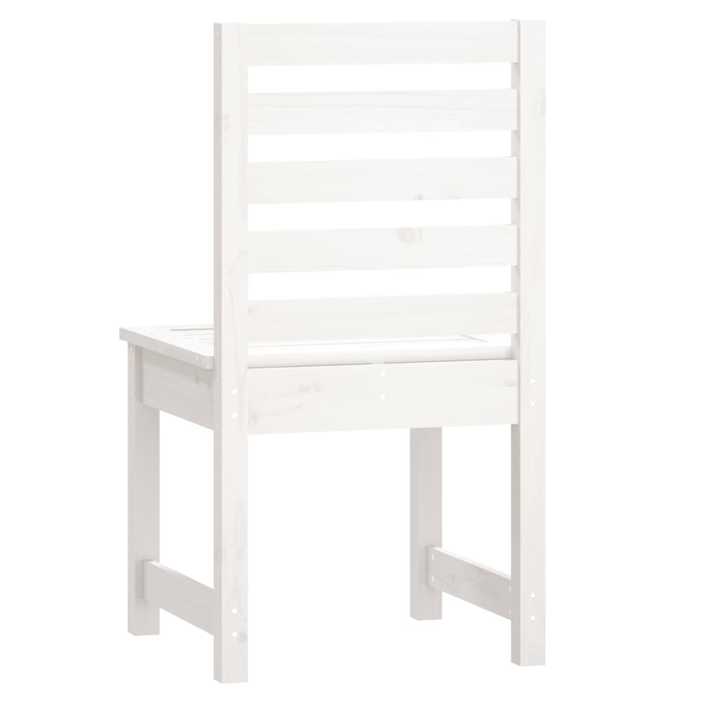 Sedie da Giardino 2pz Bianco 40,5x48x91,5cm Legno Massello Pino - homemem39