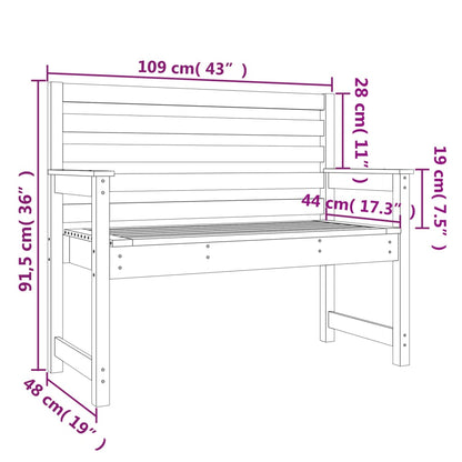 Panca da Giardino Grigia 109x48x91,5 cm Legno Massello di Pino - homemem39