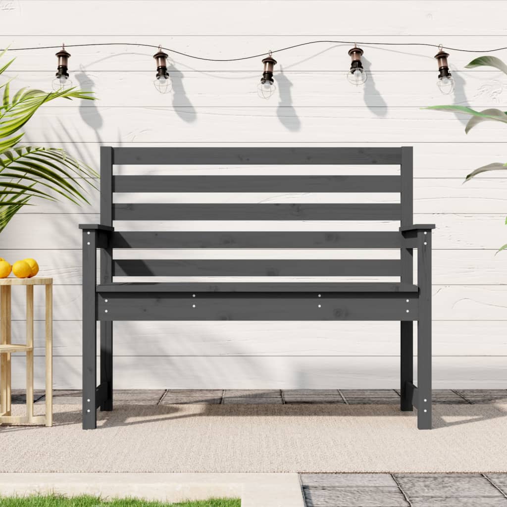 Panca da Giardino Grigia 109x48x91,5 cm Legno Massello di Pino - homemem39