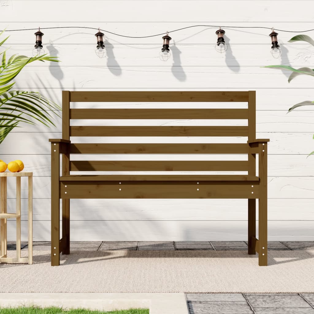 Panca da Giardino Miele 109x48x91,5 cm Legno Massello di Pino - homemem39