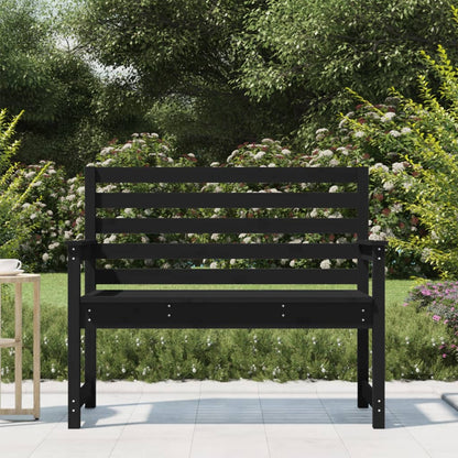 Panca da Giardino Nera 109x48x91,5 cm Legno Massello di Pino - homemem39