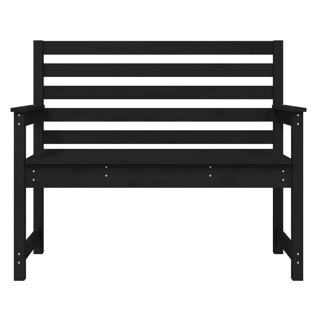 Panca da Giardino Nera 109x48x91,5 cm Legno Massello di Pino - homemem39