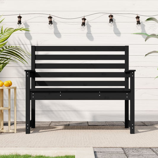 Panca da Giardino Nera 109x48x91,5 cm Legno Massello di Pino - homemem39