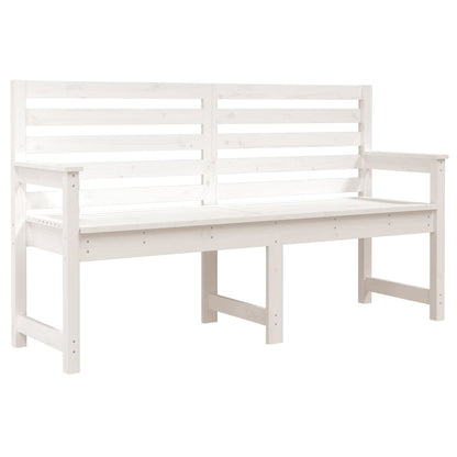 Panca da Giardino Bianca 159,5x48x91,5cm Legno Massello di Pino - homemem39