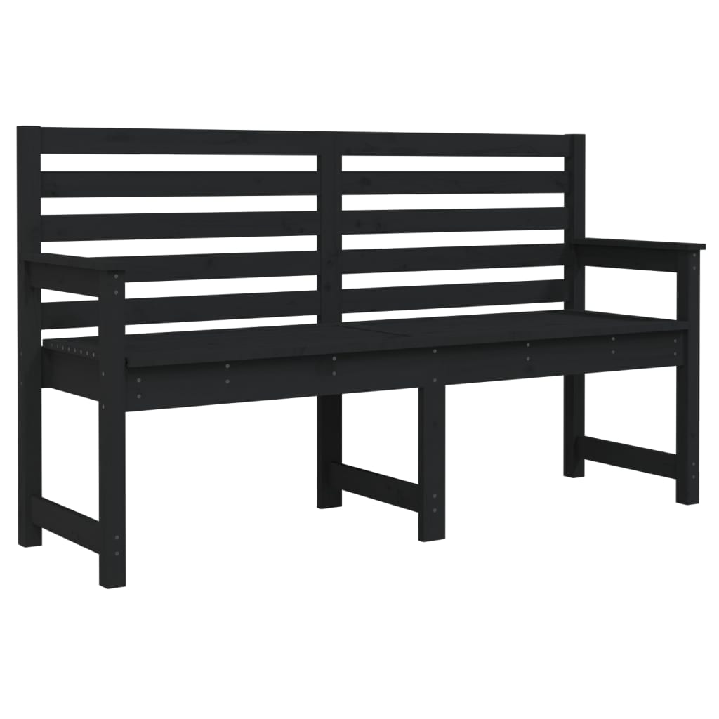 Panca da Giardino Nera 159,5x48x91,5 cm Legno Massello di Pino - homemem39