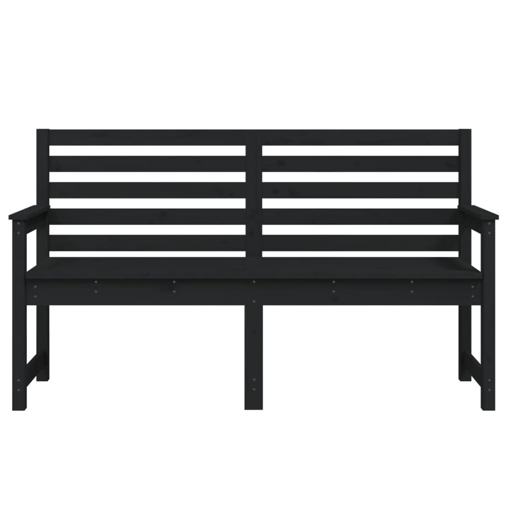 Panca da Giardino Nera 159,5x48x91,5 cm Legno Massello di Pino - homemem39