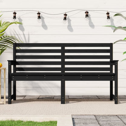 Panca da Giardino Nera 159,5x48x91,5 cm Legno Massello di Pino - homemem39