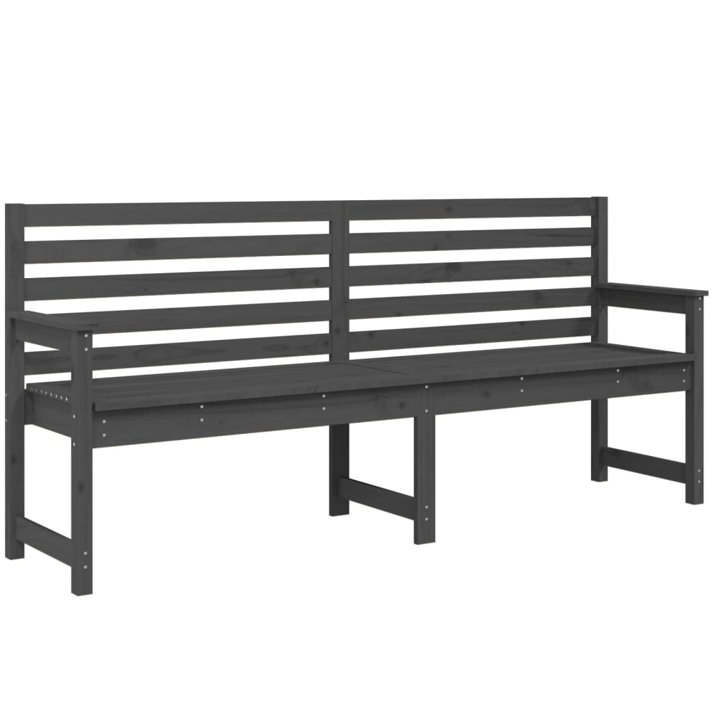 Panca da Giardino Grigia 203,5x48x91,5cm Legno Massello di Pino - homemem39