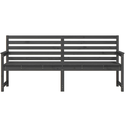 Panca da Giardino Grigia 203,5x48x91,5cm Legno Massello di Pino - homemem39