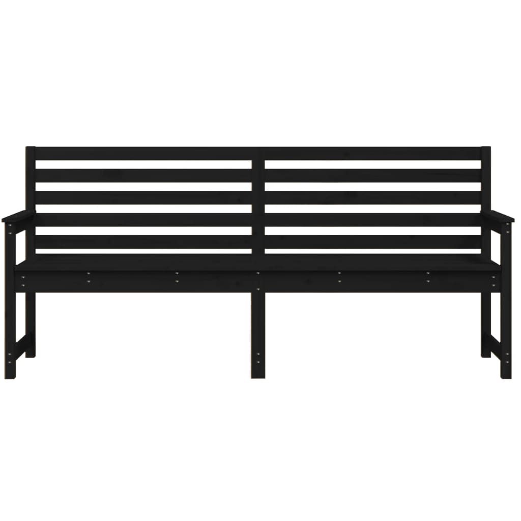 Panca da Giardino Nera 203,5x48x91,5 cm Legno Massello di Pino - homemem39