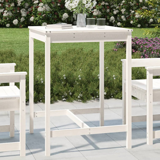 Tavolo da Giardino Bianco 82,5x82,5x110cm Legno Massello Pino - homemem39