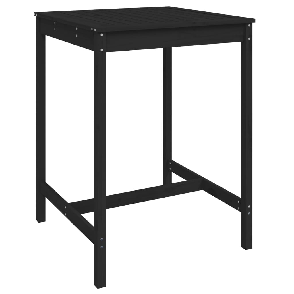 Tavolo da Giardino Nero 82,5x82,5x110cm Legno Massello di Pino - homemem39