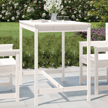 Tavolo da Giardino Bianco 121x82,5x110cm Legno Massello di Pino - homemem39