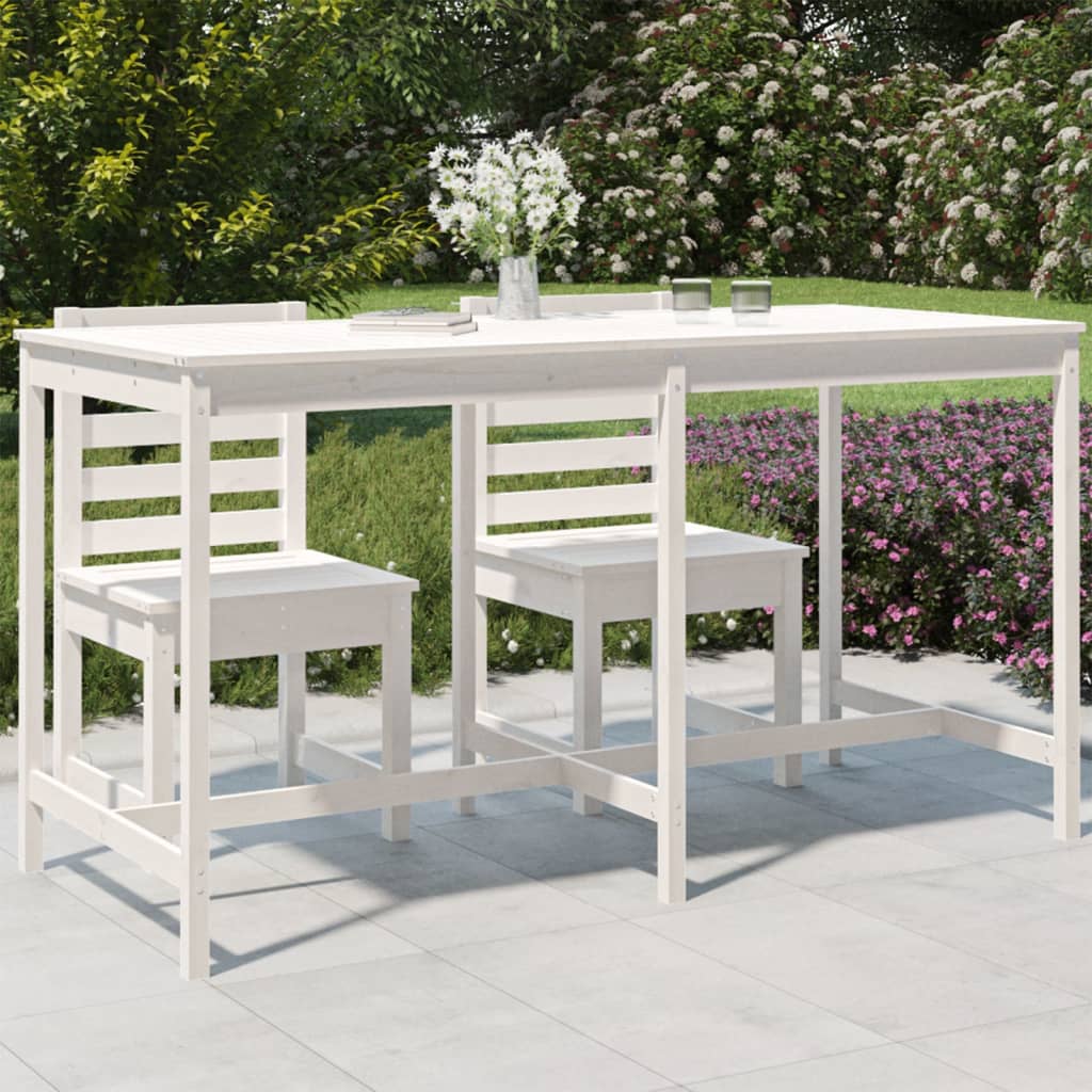 Tavolo da Giardino Bianco 203,5x90x110cm Legno Massello di Pino - homemem39