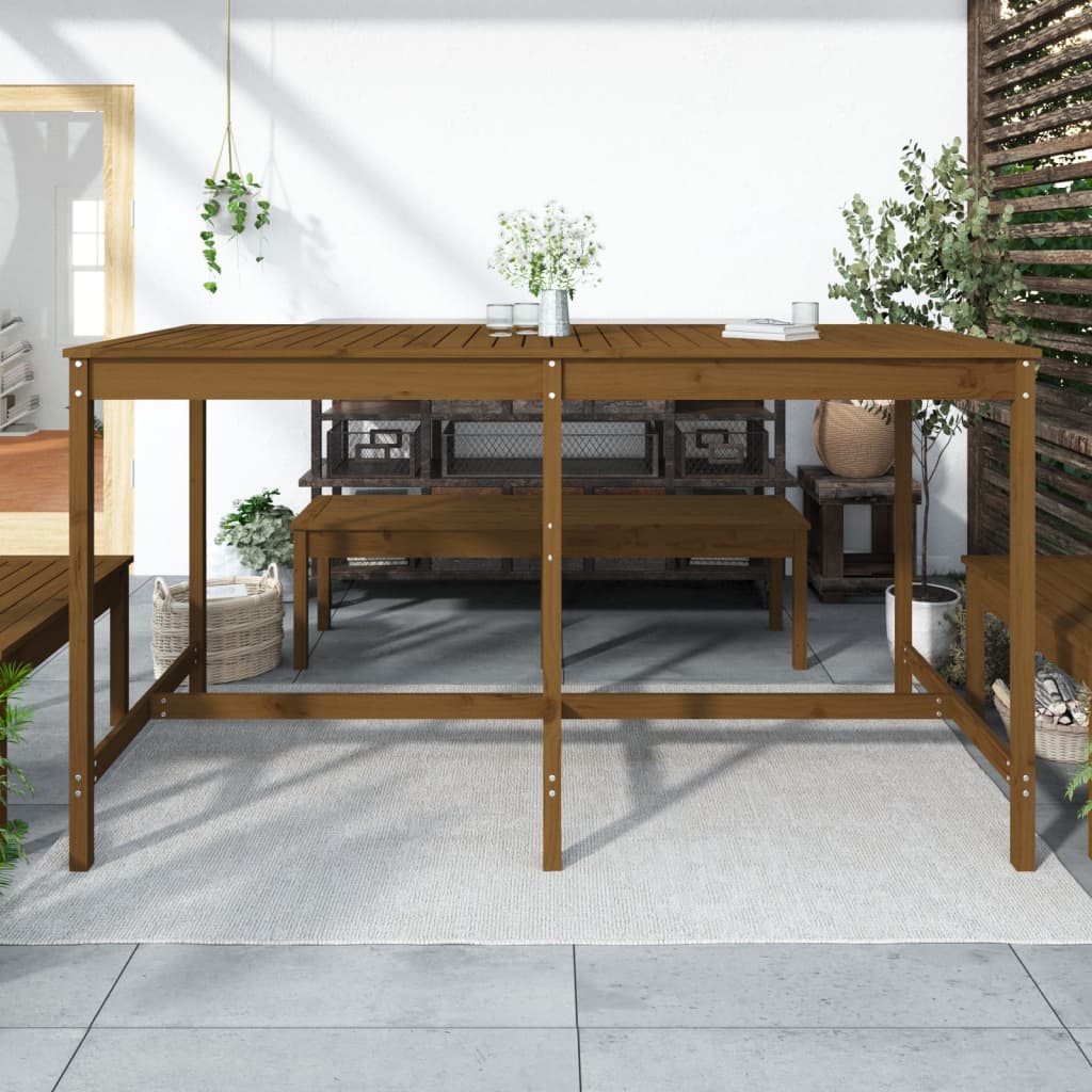 Tavolo da Giardino Miele 203,5x90x110cm Legno Massello di Pino - homemem39