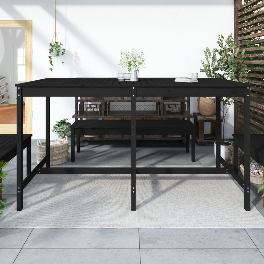 Tavolo da Giardino Nero 203,5x90x110 cm Legno Massello di Pino - homemem39