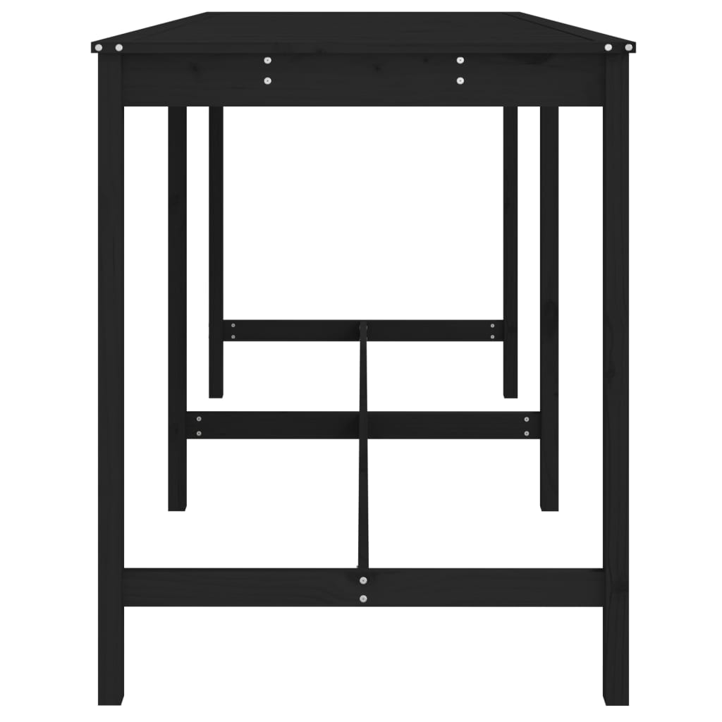 Tavolo da Giardino Nero 203,5x90x110 cm Legno Massello di Pino - homemem39