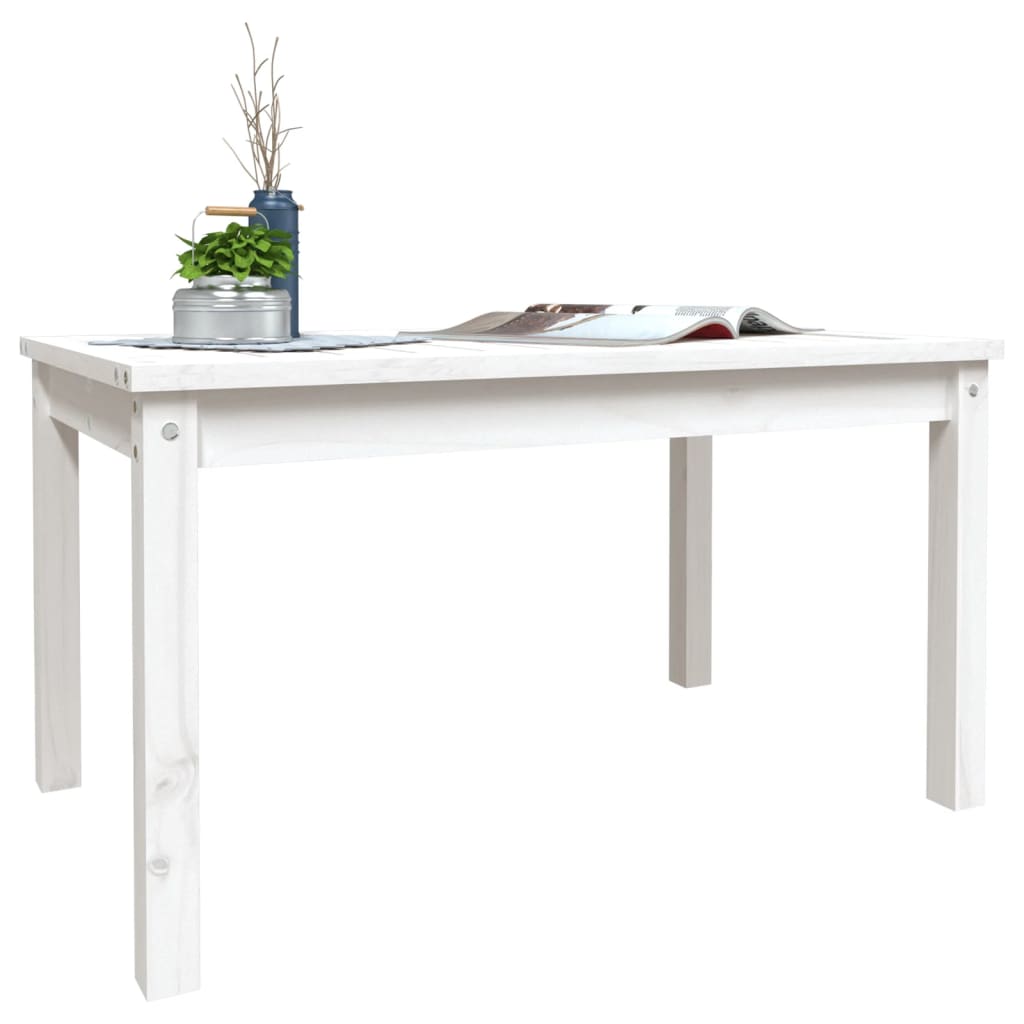 Tavolo da Giardino Bianco 82,5x50,5x45 cm Legno Massello Pino - homemem39