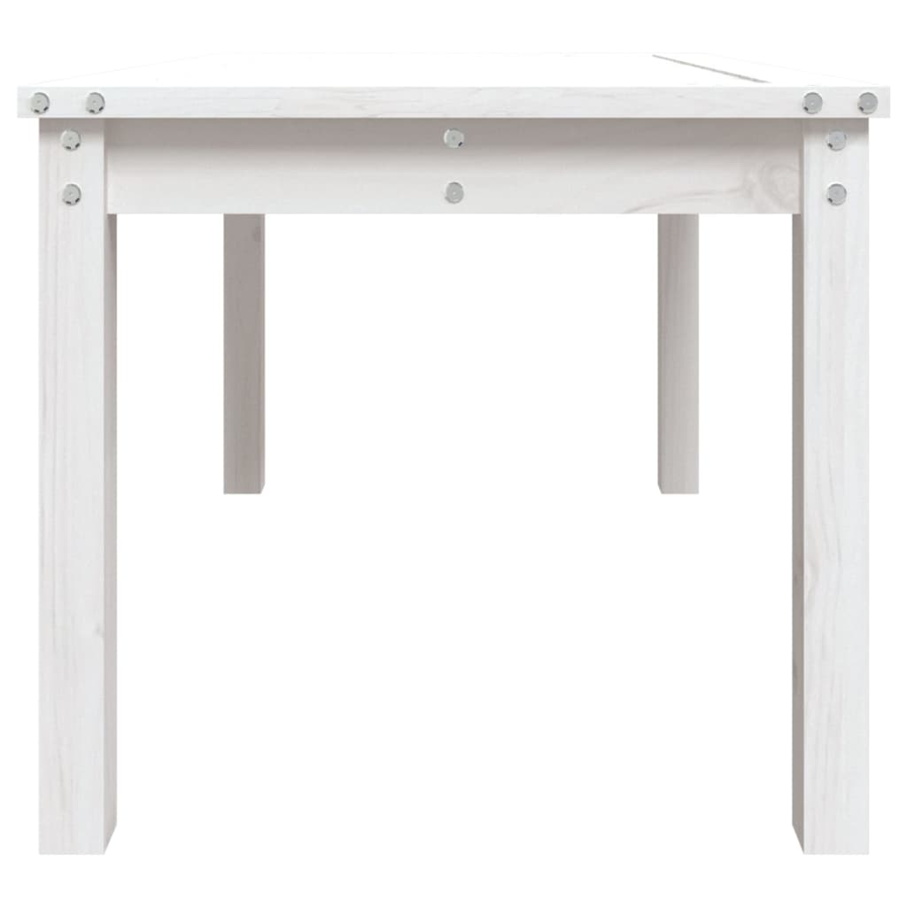 Tavolo da Giardino Bianco 82,5x50,5x45 cm Legno Massello Pino - homemem39