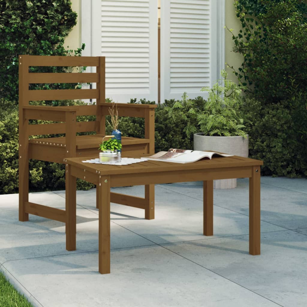 Tavolo da Giardino Miele 82,5x50,5x45 cm Legno Massello Pino - homemem39