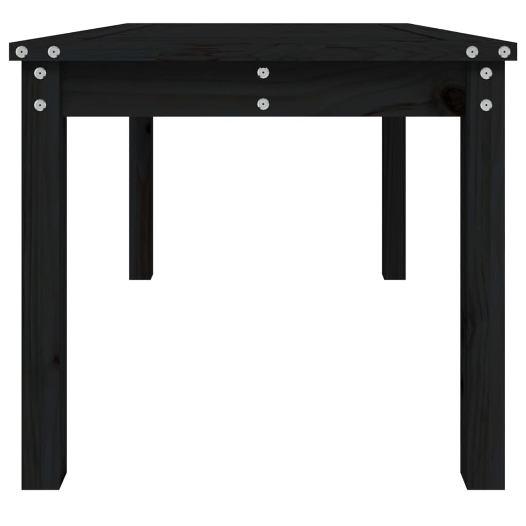 Tavolo da Giardino Nero 82,5x50,5x45 cm Legno Massello Pino - homemem39