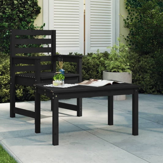 Tavolo da Giardino Nero 82,5x50,5x45 cm Legno Massello Pino - homemem39