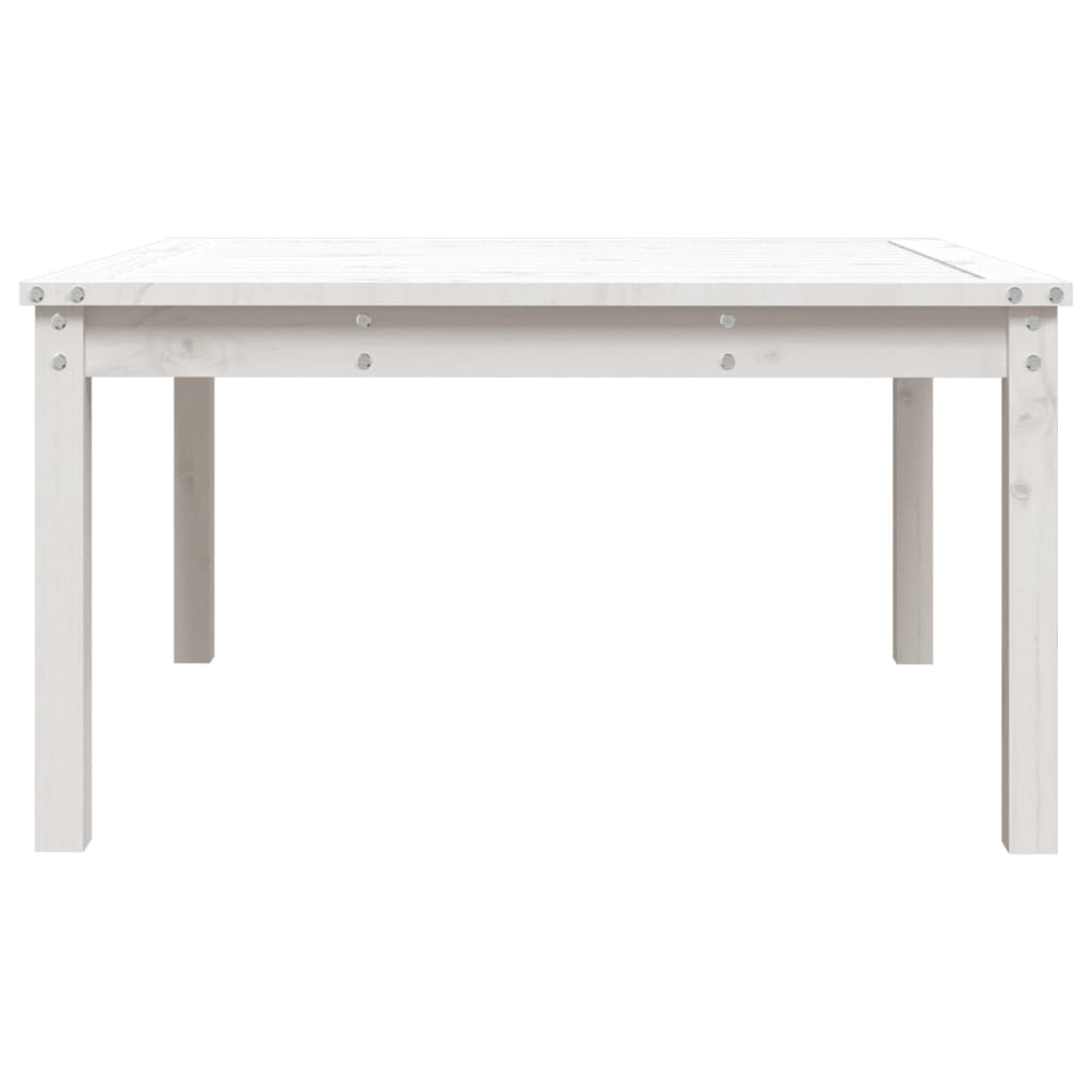 Tavolo da Giardino Bianco 82,5x82,5x45cm Legno Massello di Pino - homemem39
