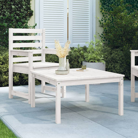 Tavolo da Giardino Bianco 82,5x82,5x45cm Legno Massello di Pino - homemem39