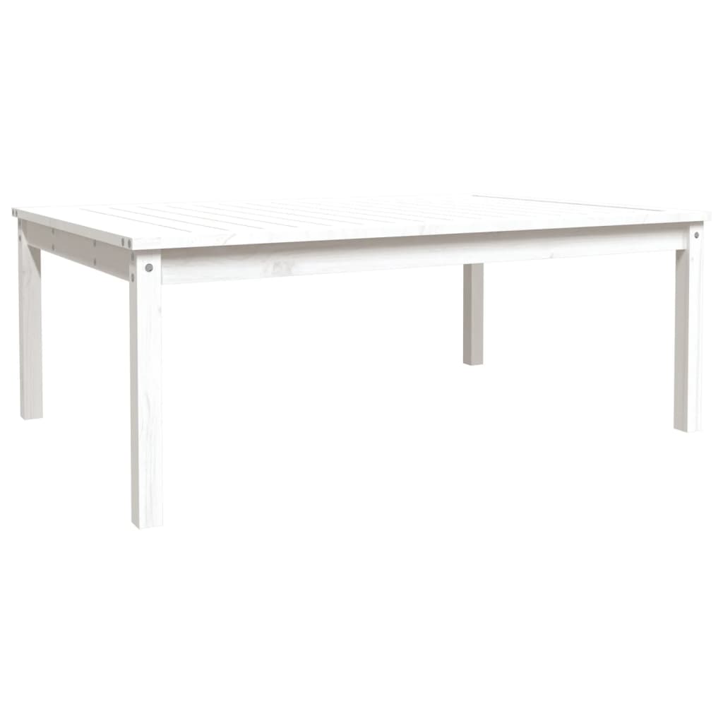Tavolo da Giardino Bianco 121x82,5x45 cm Legno Massello di Pino - homemem39