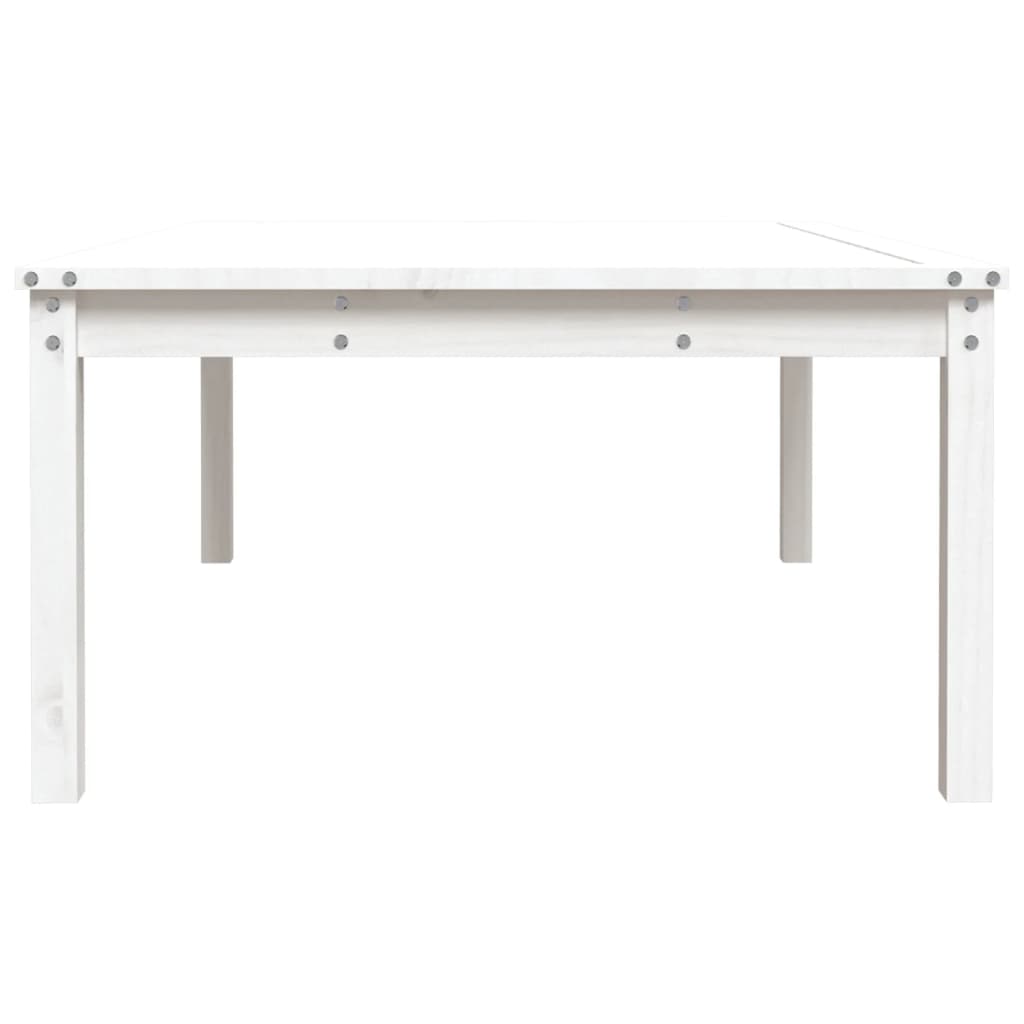 Tavolo da Giardino Bianco 121x82,5x45 cm Legno Massello di Pino - homemem39