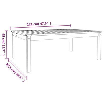 Tavolo da Giardino Bianco 121x82,5x45 cm Legno Massello di Pino - homemem39