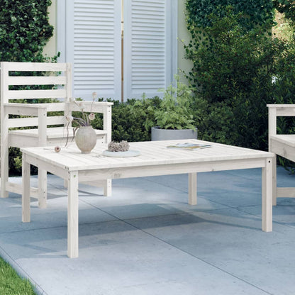 Tavolo da Giardino Bianco 121x82,5x45 cm Legno Massello di Pino - homemem39