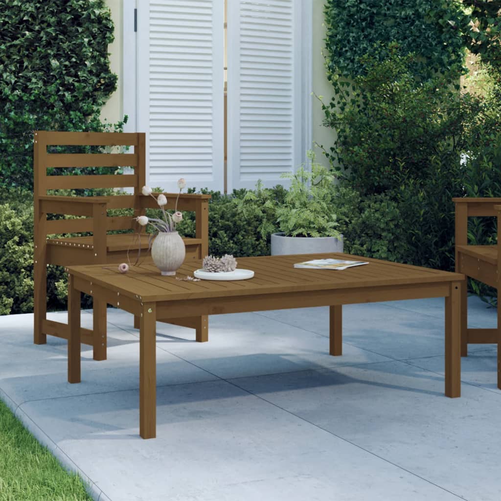 Tavolo da Giardino Miele 121x82,5x45 cm Legno Massello di Pino - homemem39