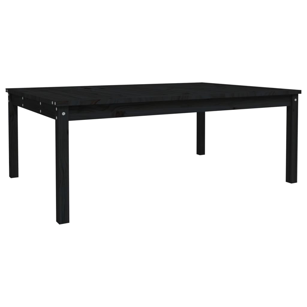 Tavolo da Giardino Nero 121x82,5x45 cm Legno Massello di Pino - homemem39