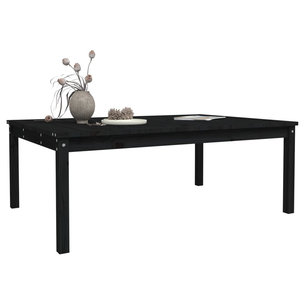 Tavolo da Giardino Nero 121x82,5x45 cm Legno Massello di Pino - homemem39