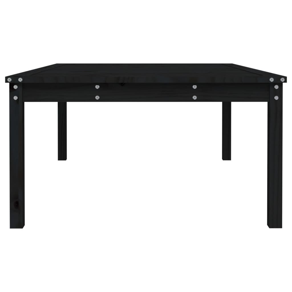 Tavolo da Giardino Nero 121x82,5x45 cm Legno Massello di Pino - homemem39