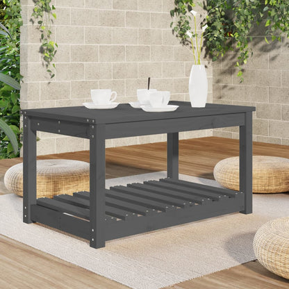 Tavolo da Giardino Grigio 82,5x50,5x45 cm Legno Massello Pino - homemem39