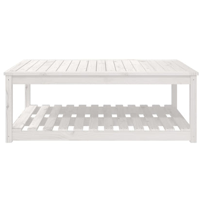 Tavolo da Giardino Bianco 121x82,5x45 cm Legno Massello di Pino - homemem39