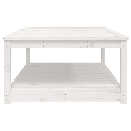 Tavolo da Giardino Bianco 121x82,5x45 cm Legno Massello di Pino - homemem39