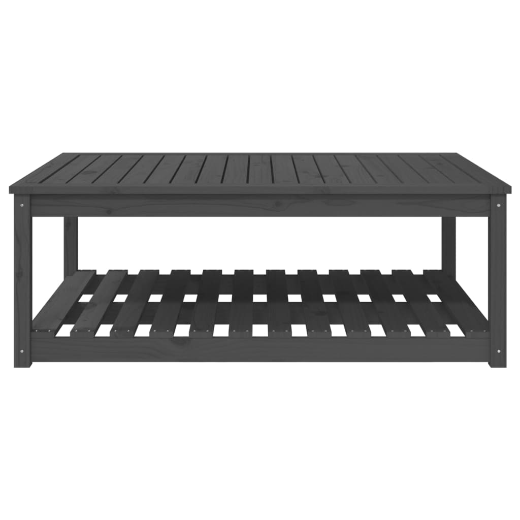 Tavolo da Giardino Grigio 121x82,5x45 cm Legno Massello di Pino - homemem39