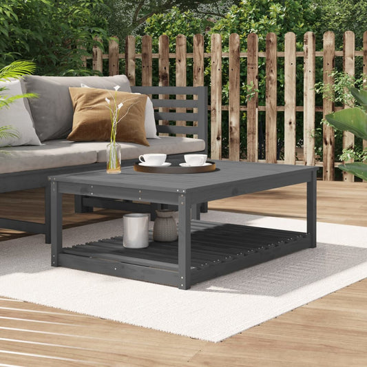 Tavolo da Giardino Grigio 121x82,5x45 cm Legno Massello di Pino - homemem39