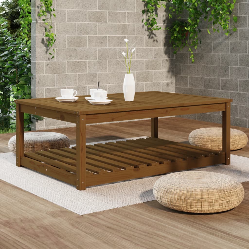 Tavolo da Giardino Miele 121x82,5x45 cm Legno Massello di Pino - homemem39