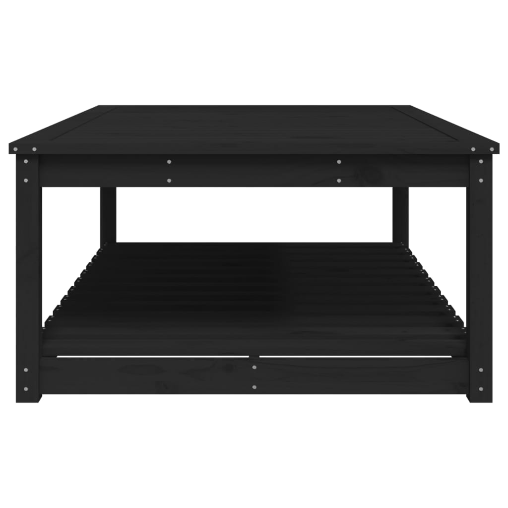 Tavolo da Giardino Nero 121x82,5x45 cm Legno Massello di Pino - homemem39