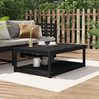 Tavolo da Giardino Nero 121x82,5x45 cm Legno Massello di Pino - homemem39