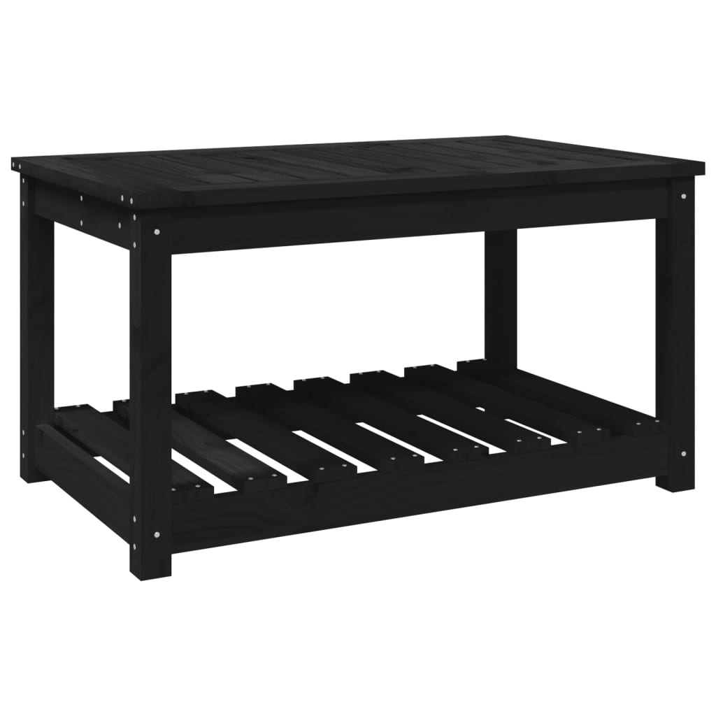 Tavolo da Giardino Nero 82,5x50,5x45 cm Legno Massello Pino - homemem39