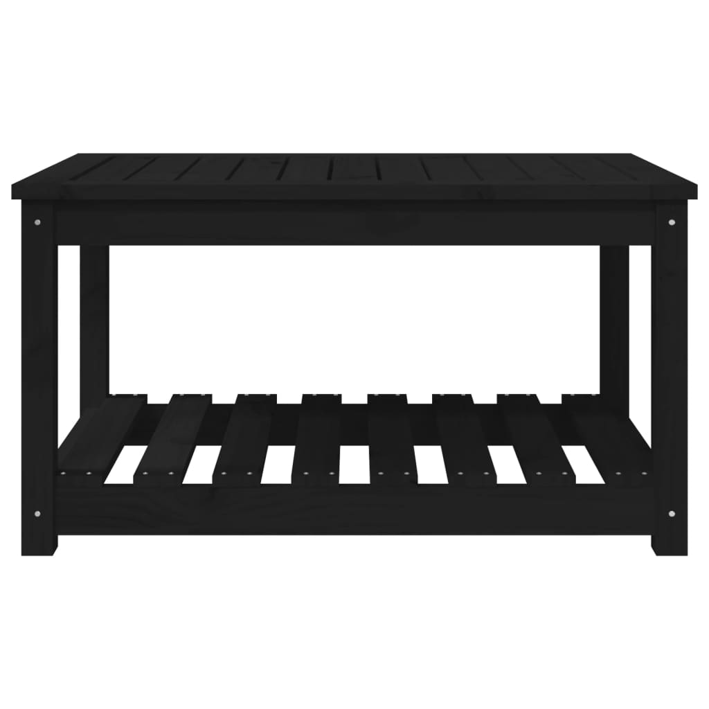 Tavolo da Giardino Nero 82,5x50,5x45 cm Legno Massello Pino - homemem39