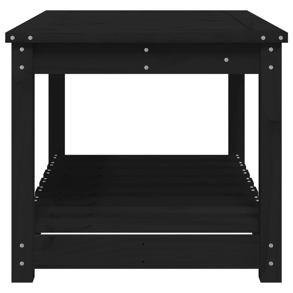 Tavolo da Giardino Nero 82,5x50,5x45 cm Legno Massello Pino - homemem39