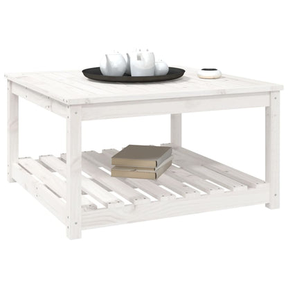 Tavolo da Giardino Bianco 82,5x82,5x45cm Legno Massello di Pino - homemem39